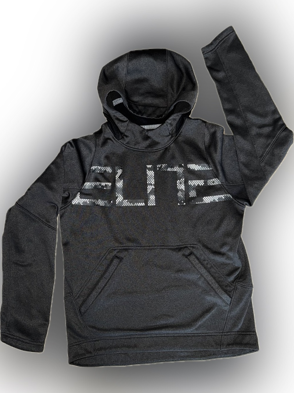 Nike Elite Black and Gray Dri-FIT Hooded Pullover